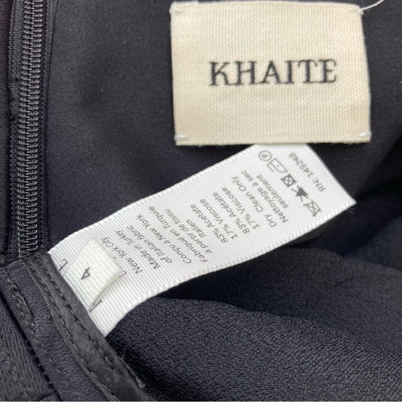 KHAITE Louie Gathered Satin Sarong Midi Skirt Black MSRP $820 Womens 4 - Picture 13 of 16